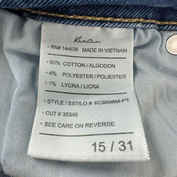 KanCan Peyton High Rise Button Fly Flare Jeans Women’s 31” Distressed Raw Hem - Picture 11 of 12